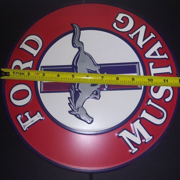 Ford Mustang Round Logo Metal Sign Man Cave Garage Decor Open Roads Brand - Picture 4 of 5